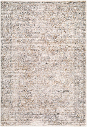Livabliss Seclusion Traditional Fringe Area Rug Polyester Woven Plush Living Room Accent Light Gray, Lig 6'7" x 9'6" SCN2304-6796