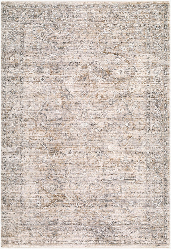 Livabliss Seclusion Traditional Fringe Area Rug Polyester Woven Plush Living Room Accent Light Gray, Lig 6'7" x 9'6" SCN2304-6796