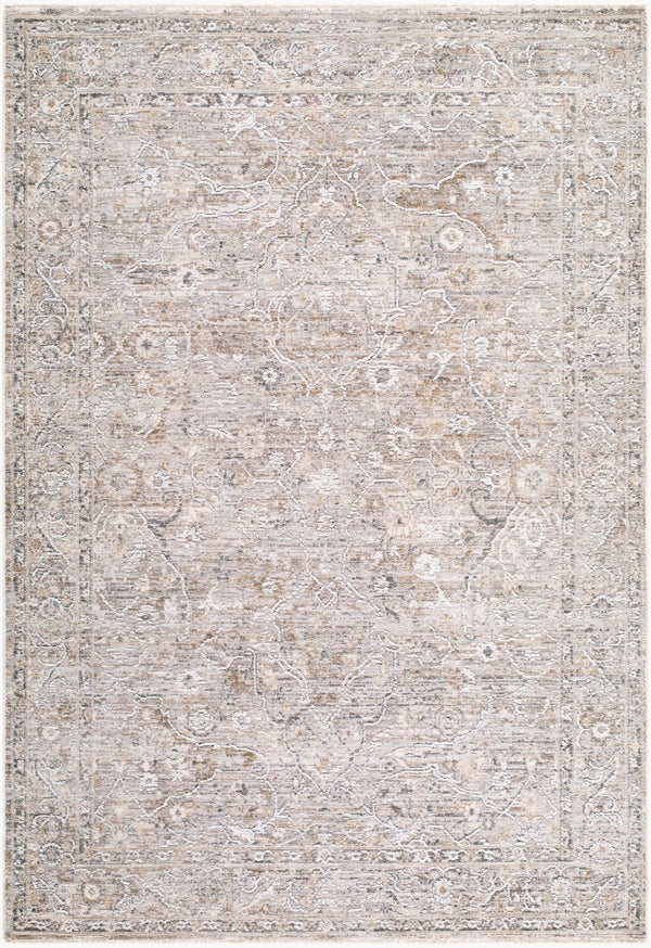 Livabliss Seclusion Traditional Fringe Area Rug Polyester Woven Living Room Bedroom Accent Light Gray, Lig 6'7" x 9'6" SCN2305-6796