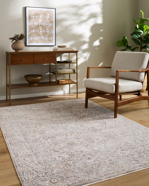Livabliss Seclusion Traditional Fringe Area Rug Polyester Woven Living Room Bedroom Accent Light Gray, Lig 6'7" x 9'6" SCN2305-6796