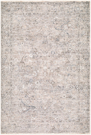 Livabliss Seclusion Traditional Fringe Polyester Area Rug Plush Medium Pile for Living Room Light Gray, Gra 7'10" x 10'2" SCN2306-710102