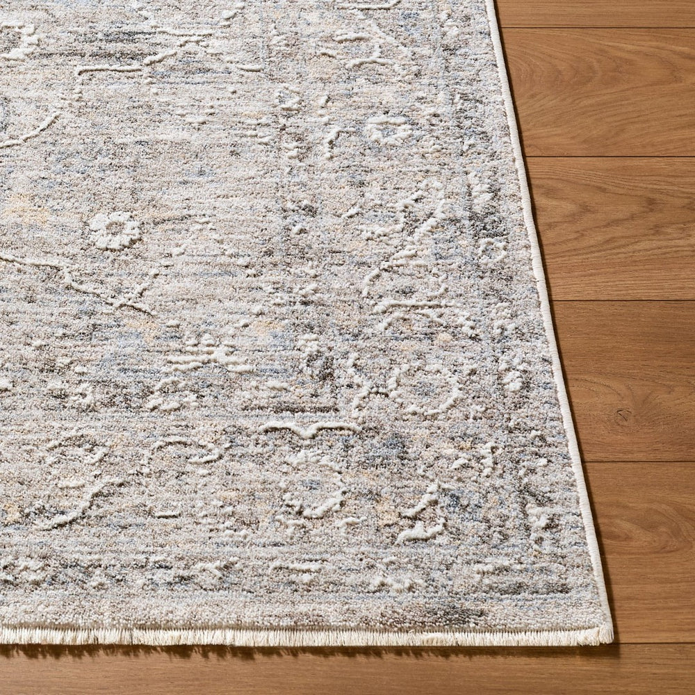 Livabliss Seclusion Traditional Fringe Polyester Area Rug Plush Medium Pile for Living Room Light Gray, Gra 7'10" x 10'2" SCN2306-710102