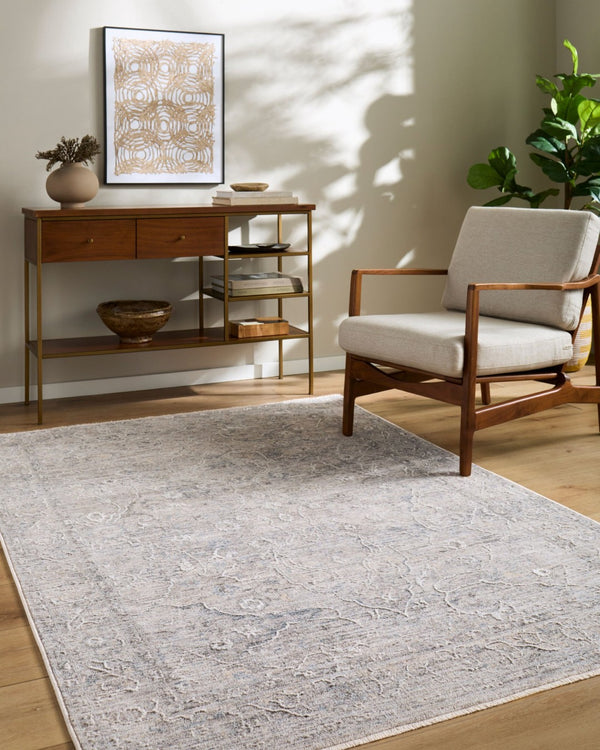 Livabliss Seclusion Traditional Fringe Polyester Area Rug Plush Medium Pile for Living Room Light Gray, Gra 7'10" x 10'2" SCN2306-710102