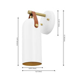 Safavieh Westly, 4 Inch, White/Gold, Iron/Leather Wall Sconce Set Of 2​ - Set of 2 White SCN4103A-SET2