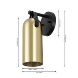 Safavieh Westly, 4 Inch, Brass/Black, Iron/Leather Wall Sconce Set Of 2​ - Set of 2 Brass Gold SCN4103D-SET2