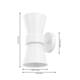 Safavieh 	Bynner, 2 Light, 7 Inch, White, Metal Wall Sconce Set Of 2 - Set of 2 White SCN4108B-SET2