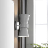 Safavieh 	Bynner, 2 Light, 7 Inch, White, Metal Wall Sconce Set Of 2 - Set of 2 White SCN4108B-SET2