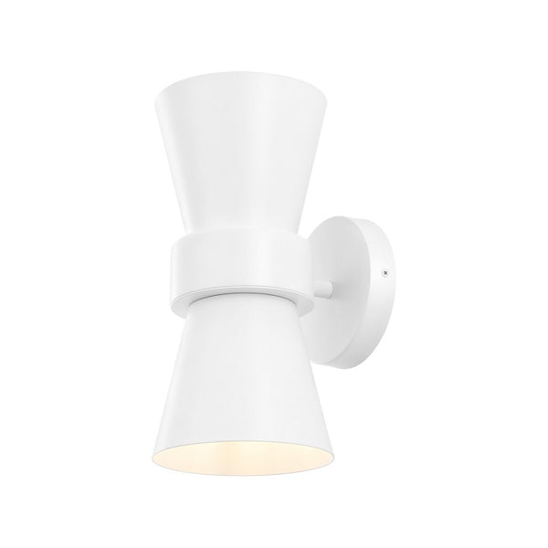 Safavieh 	Bynner, 2 Light, 7 Inch, White, Metal Wall Sconce Set Of 2 - Set of 2 White SCN4108B-SET2