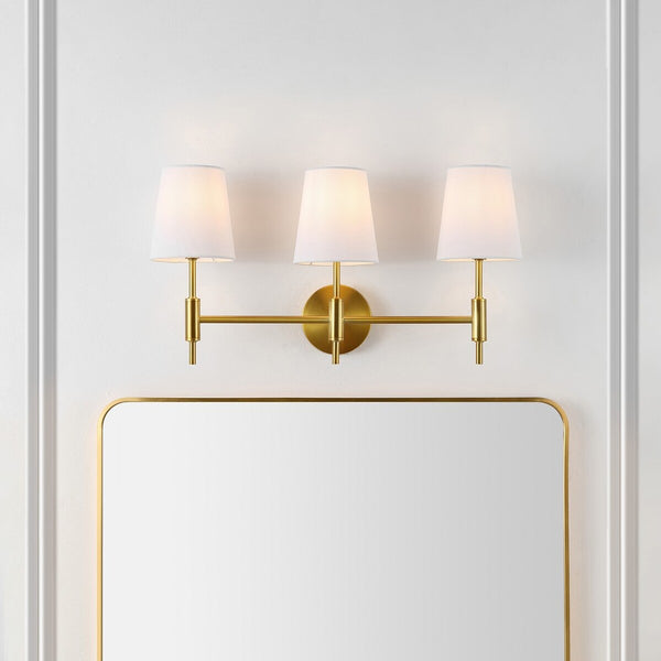 Safavieh Darya, 3 Light, 24 Inch, Brass, Iron Wall Sconce X23 Brass Gold 7" x 24" x 12.5"