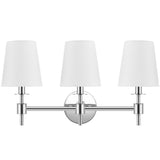 Safavieh Davielle, 3 Light, 21 Inch, Chrome, Iron Wall Sconce X23 Chrome 7" x 21" x 11.25"