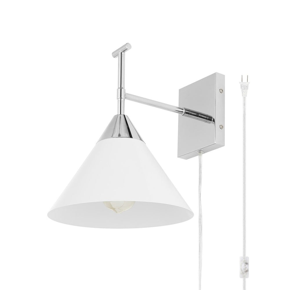 Safavieh Velezia, 12.5 Inch, Chrome/White, Iron Wall Sconce XII23 Chrome / White Metal SCN4146C