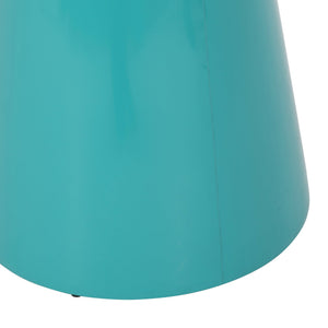 English Elm Serenita Outdoor Powder Coated Iron Pedestal Side Tables Sculptural Flared Set of Two Teal 73614.00T