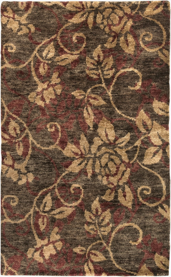 Surya Scarborough 5' X 8' Hand Made Jute Rug - Elegant Low Pile Design For Timeless Home Decor Charm Dark Brown Jute Scr5113-58
