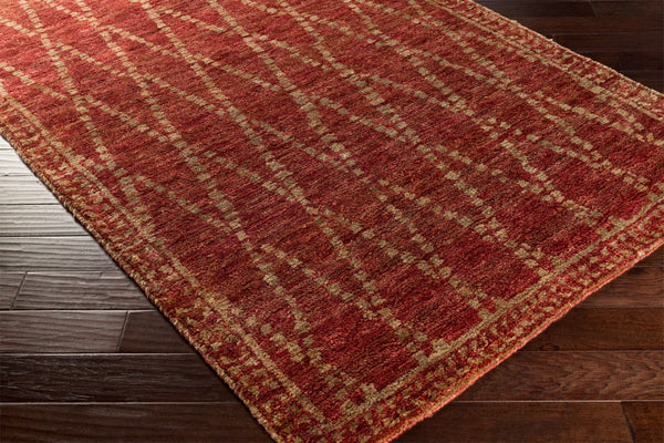 Surya Scarborough 5' X 8' Hand Made Jute Rug - Elegant Low Pile Design For Timeless Home Decor Charm Burgandy Jute Scr5158-811