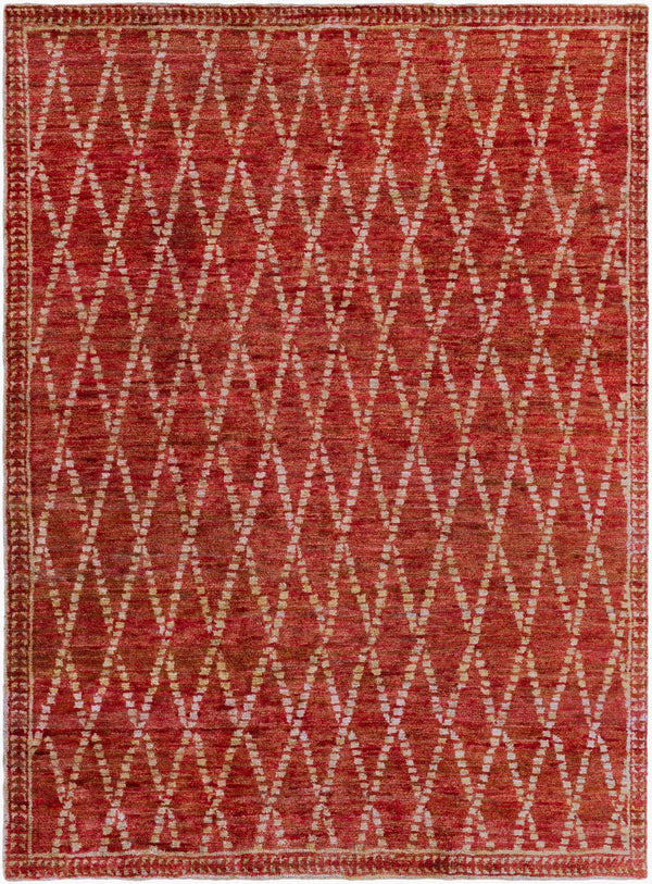 Surya Scarborough 5' X 8' Hand Made Jute Rug - Elegant Low Pile Design For Timeless Home Decor Charm Burgandy Jute Scr5158-811