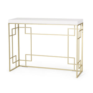 English Elm Christopher Knight Home® - CONSOLE Gold Geometric Console Table with MDF Top and Metal Open Frame — Modern Glam Accent for Hallway 71551.00