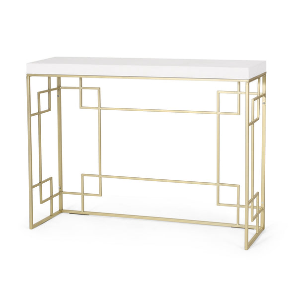 English Elm Christopher Knight Home® - CONSOLE Gold Geometric Console Table with MDF Top and Metal Open Frame — Modern Glam Accent for Hallway 71551.00