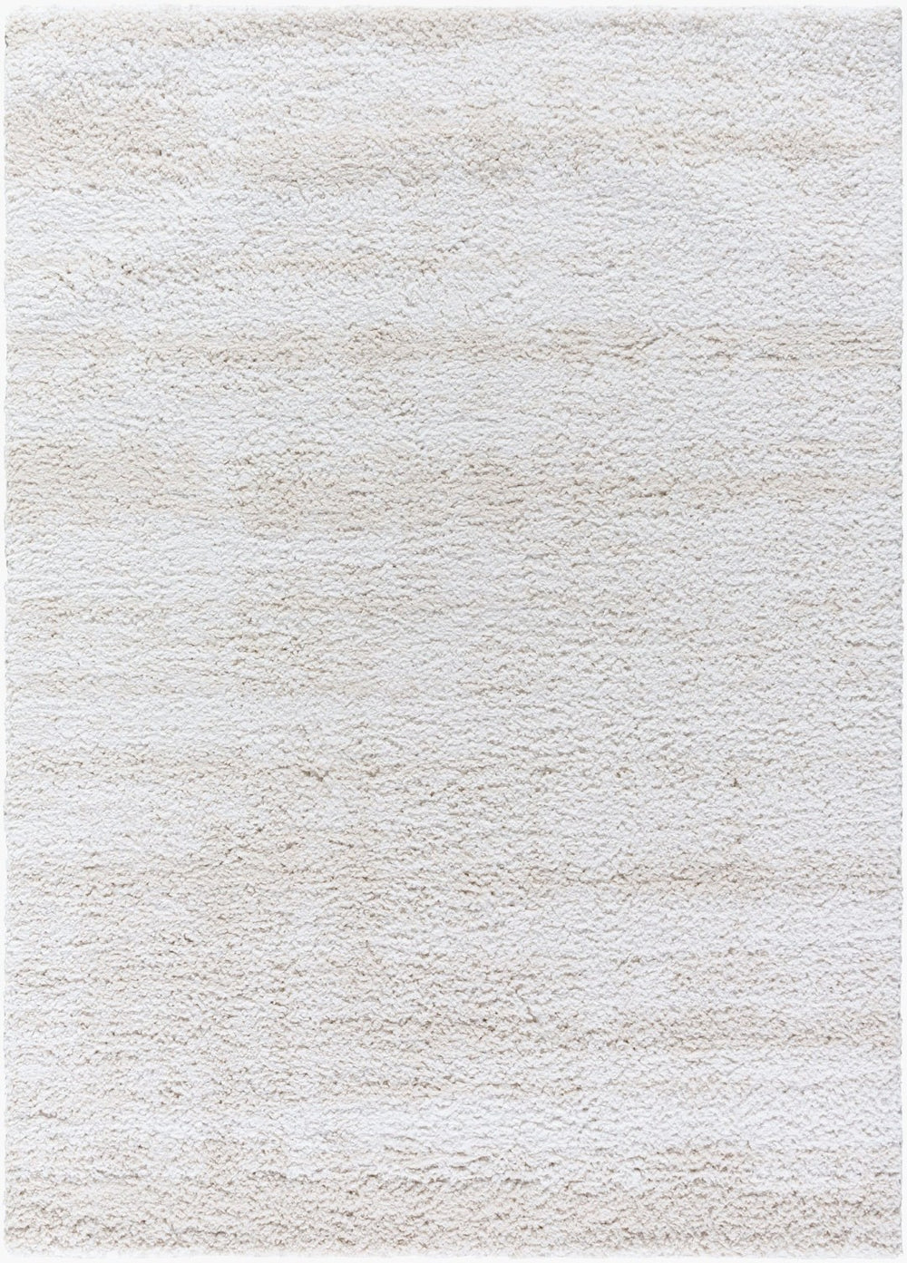 Livabliss Sacramento Shag Area Rug Plush Polyester Pile Mid-century Modern Living Room Accent White, Oatmeal 5'3" x 7' SCS2301-537