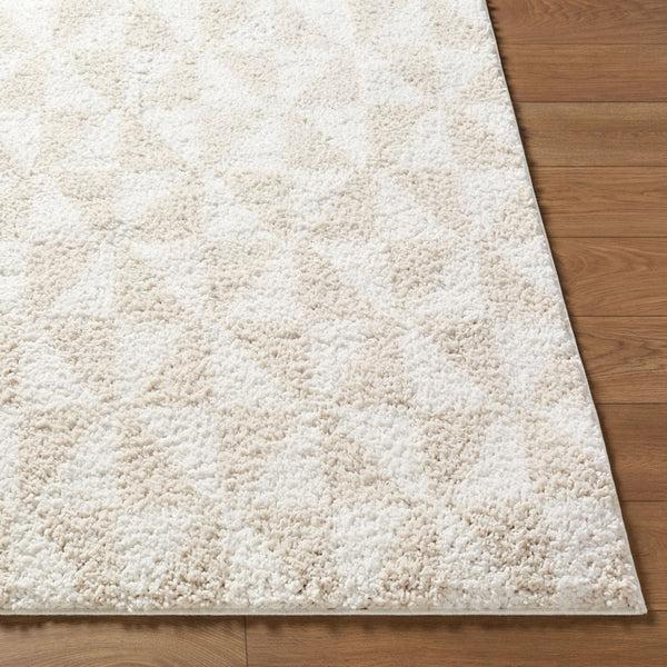 Livabliss Sacramento Shag Plush Polyester Area Rug Mid-century Modern Style for Living Room White, Oatmeal 7'10" x 10' SCS2303-71010