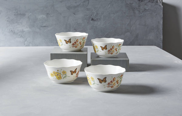 Lenox Butterfly Meadow Melamine 4-Piece All-Purpose Bowl Set Multi, WHITE MELAMINE 856406