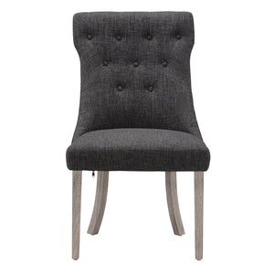 Homelegance By Top-Line Marsean Button Tufted Dining Chairs (Set of 2) Grey Rubberwood