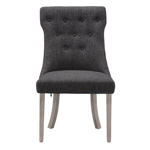 Homelegance By Top-Line Marsean Button Tufted Dining Chairs (Set of 2) Grey Rubberwood