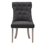 Homelegance By Top-Line Marsean Button Tufted Dining Chairs (Set of 2) Grey Rubberwood