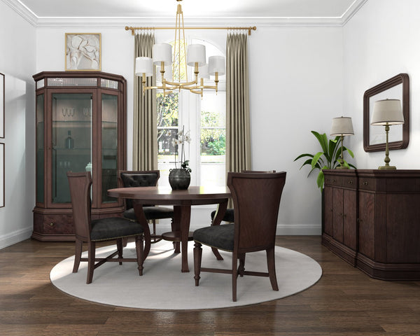 A.R.T. Furniture Revival Display Cabinet - Traditional Napa Mahogany With Adjustable Glass Shelves & Touch Lighting  Rubberwood Solids,Quarter Mahogany Veneer,Glass,Resin,Metal 328240-1730