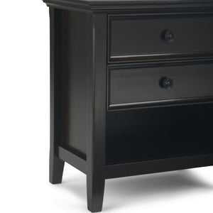 English Elm Amherst Hickory Brown Bedside Table with 2 Drawers, Solid Wood Handcrafted Finish, Transitional Style B136P159438