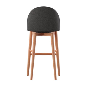 Homelegance By Top-Line Montague Mid-Century Wood Swivel Bar Height Stools (Set of 2) Dark Grey Rubberwood