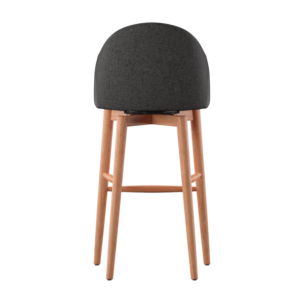 Homelegance By Top-Line Montague Mid-Century Wood Swivel Bar Height Stools (Set of 2) Dark Grey Rubberwood