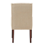 Homelegance By Top-Line Damiano Linen Sloped Arm Hostess Chair Brown Rubberwood