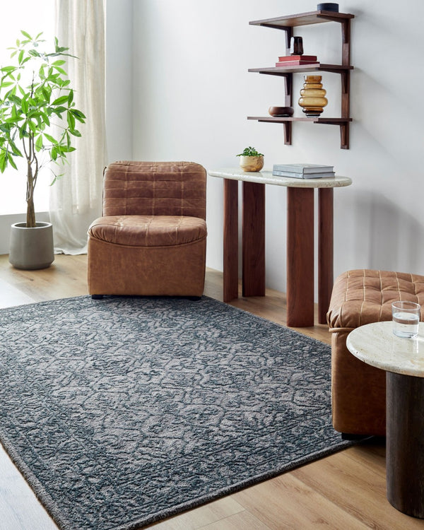 Livabliss Sicily Collection Hand Tufted Wool Accent Rug Artisan Crafted for Entryways and Bedside Charcoal, Deep 8' x 10' SCY2302-810