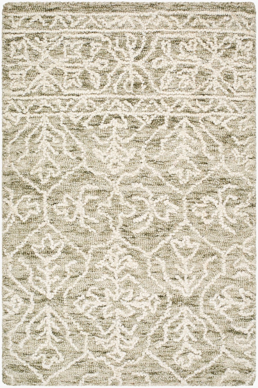 Livabliss Sicily Collection Hand Tufted Wool Rug Artisan Texture for Entryways and Bedrooms Sage, Ivory 2' x 3' SCY2306-23