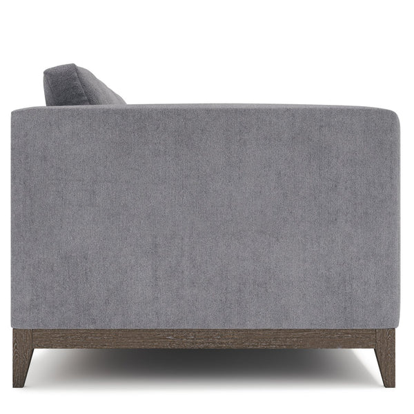 Bernhardt Bernhardt Noel Loveseat In Grey Fabric With Feather-Down Cushions, Low Profile & Portobello Base - Made to Order P7325A