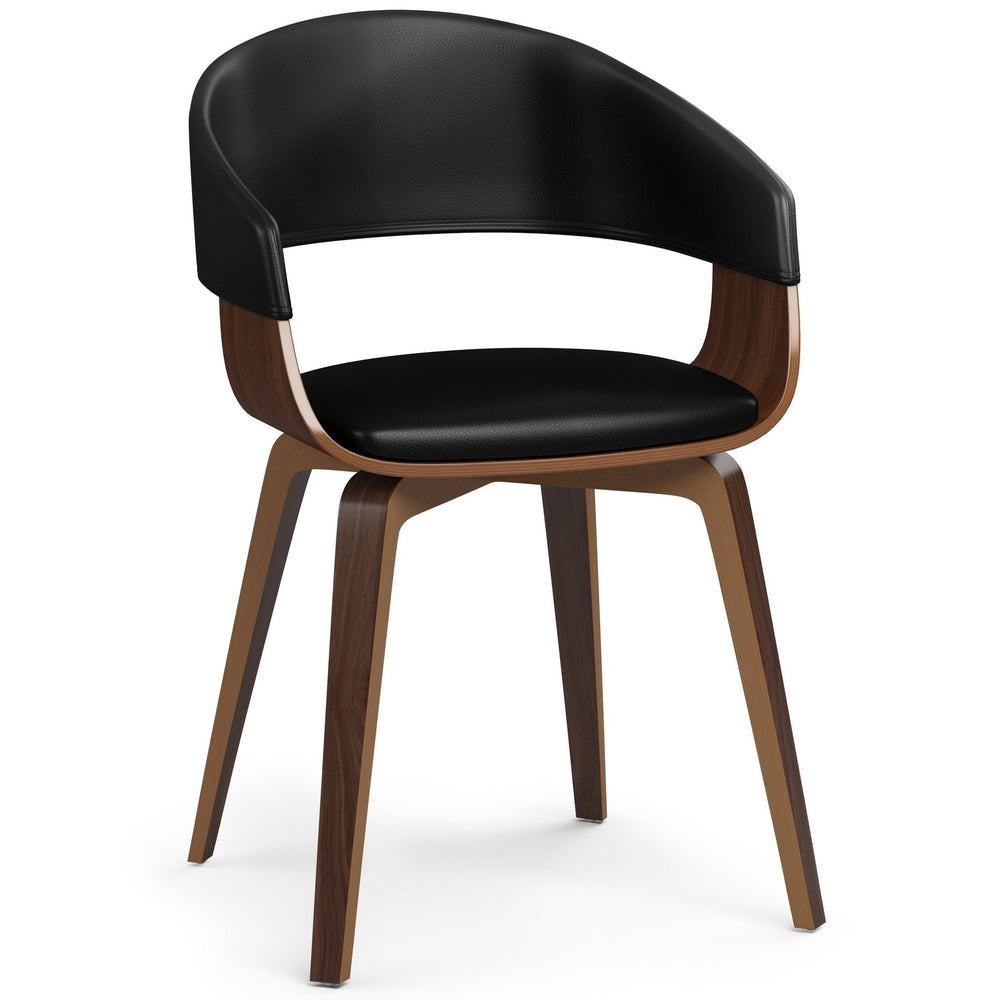 English Elm Lowell Bentwood Dining Chair - Stylish Mid-Century Modern Design In Black Vegan Leather Comfort B136P158830