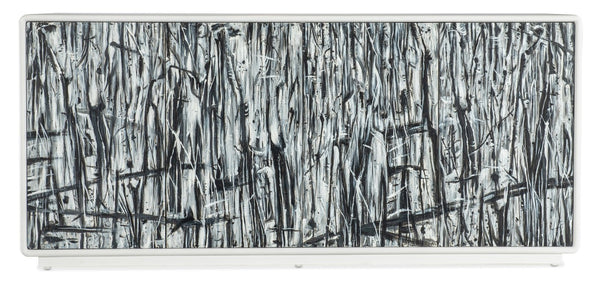 Hooker Furniture Melange Hand-Painted Graffitio Credenza — Sculptural Melange Storage, Touch-Latch Doors, Wire Management 628-85704-02