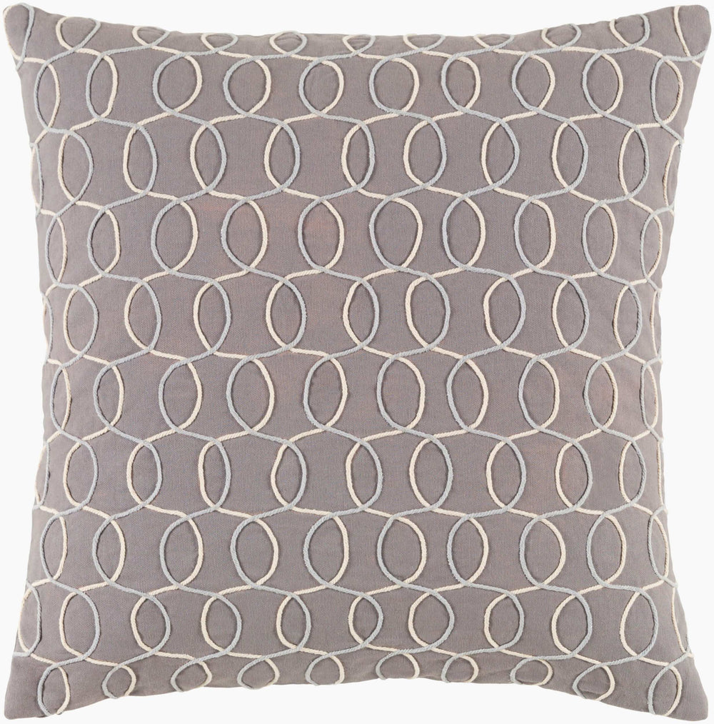 Surya Solid Bold Ii Sdb-003 18"X18" Durable Cotton Accent Pillow To Elevate Your Modern Decor Style Gray Cotton,Cotton Sdb003-1818