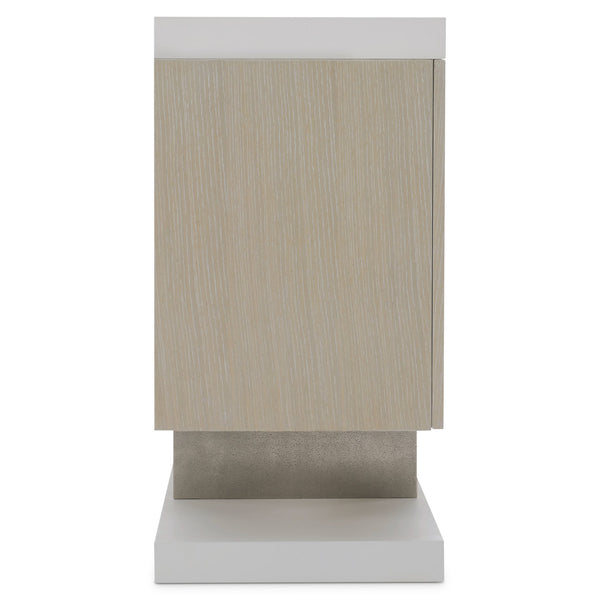 Bernhardt Bernhardt Solaria Sideboard With Shiny Nickel Cast-Aluminum Panels, White Oak Veneer, Soft-Close Doors 310131