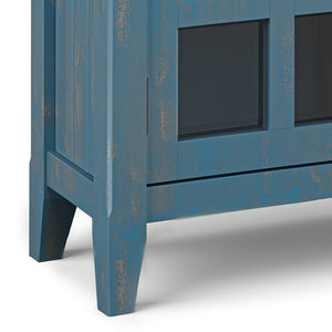 English Elm Acadian Entryway Storage Cabinet - Handcrafted Coastal Blue Charm With Adjustable Shelves & Drawers B136P158292