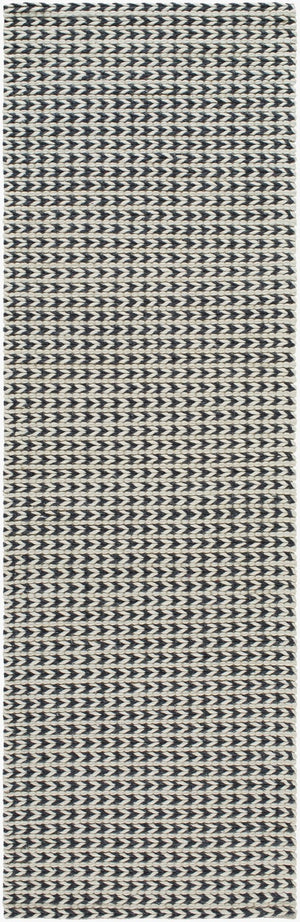 Livabliss Sundance Hand-woven Geometric Area Rug Wool Blend Soft Pile for Living Rooms Ivory, Black 2'6" x 8' SDC2301-268