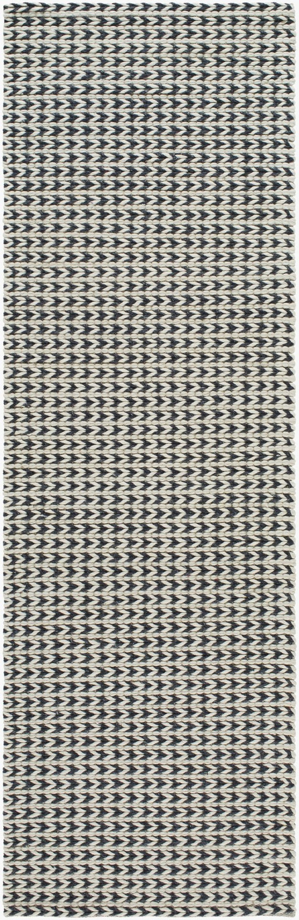 Livabliss Sundance Hand-woven Geometric Area Rug Wool Blend Soft Pile for Living Rooms Ivory, Black 2'6" x 8' SDC2301-268