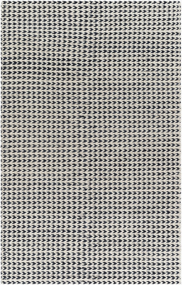 Livabliss Sundance Hand-woven Geometric Area Rug Wool Blend Soft Pile for Living Rooms Ivory, Black 6' x 9' SDC2301-69