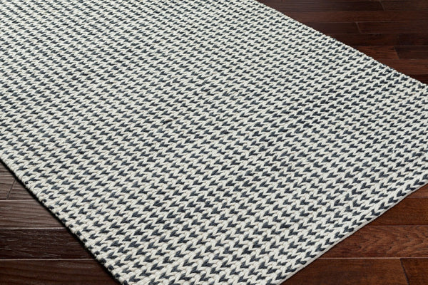 Livabliss Sundance Hand-woven Geometric Area Rug Wool Blend Soft Pile for Living Rooms Ivory, Black 2'6" x 8' SDC2301-268