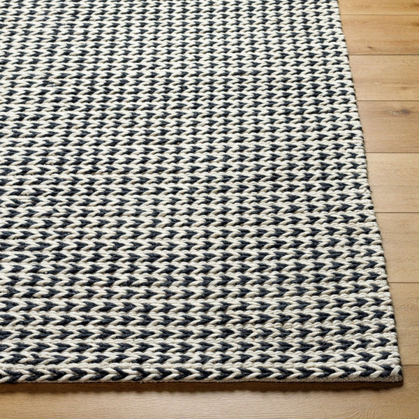 Livabliss Sundance Hand-woven Geometric Area Rug Wool Blend Soft Pile for Living Rooms Ivory, Black 2'6" x 8' SDC2301-268
