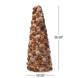 Christopher Knight Home® - Noble House - Pre-Decorated Pine Cone and Glitter Unlit Artificial Tabletop Christmas Tree