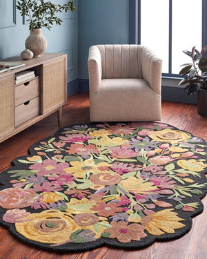 Livabliss Shindig Hand Tufted Wool Viscose Accent Rug Artisan Crafted for Entryway or Layering Black, Mustard 2' x 3' SDG2303-23