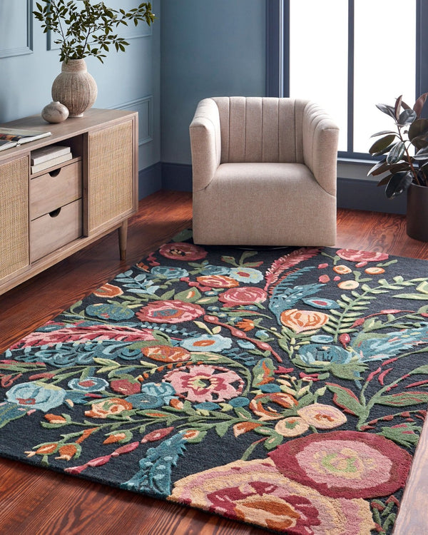 Livabliss Shindig Hand Tufted Wool Viscose Accent Rug Plush Sheen for Entryway or Bedside Midnight Blue, 2' x 3' SDG2306-23