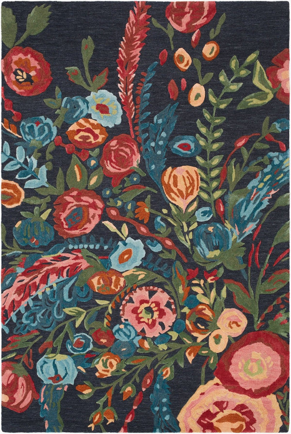 Livabliss Shindig Hand Tufted Wool Viscose Accent Rug Plush Sheen for Entryway or Bedside Midnight Blue, 2' x 3' SDG2306-23