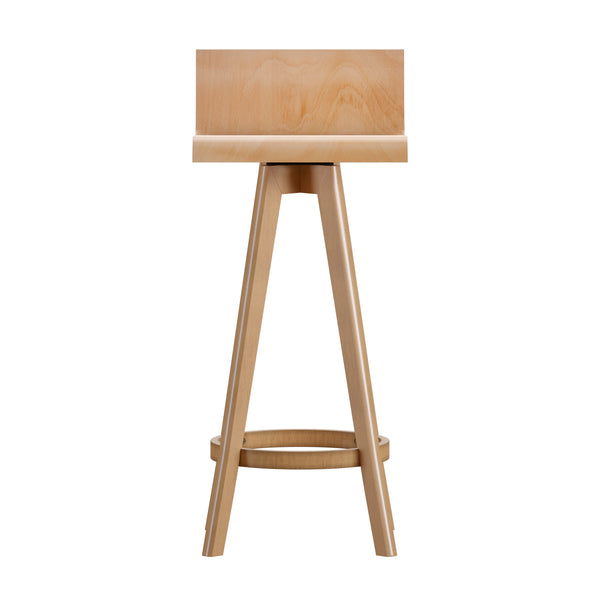 Homelegance By Top-Line Dylan Mid-Century Modern Swivel Wood Stool (Set of 2) Natural Wood